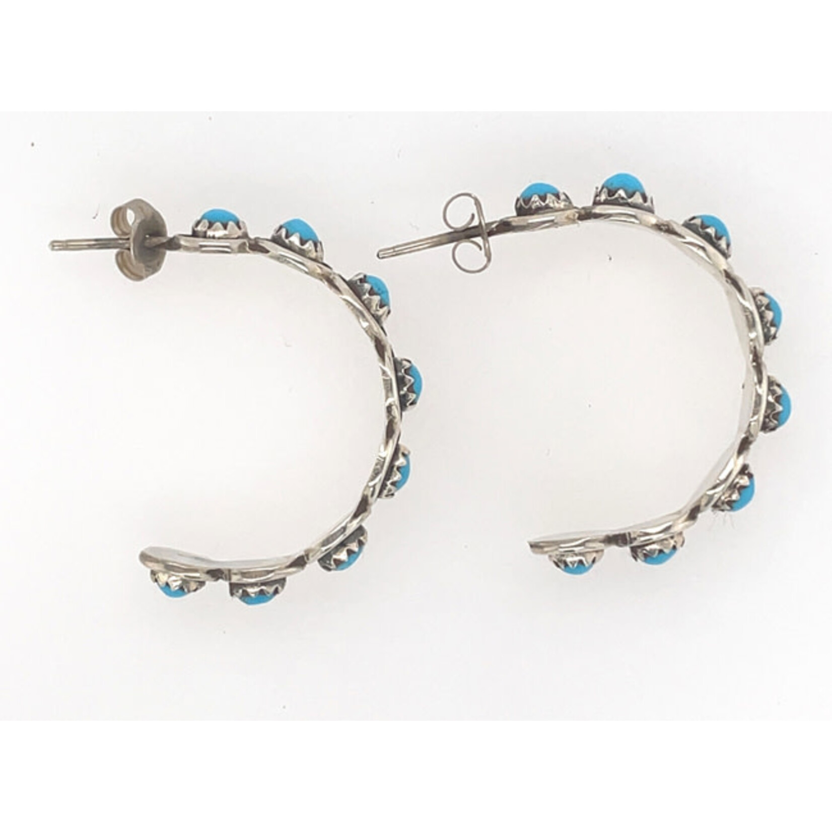 Zuni turquoise hoop earrings deals