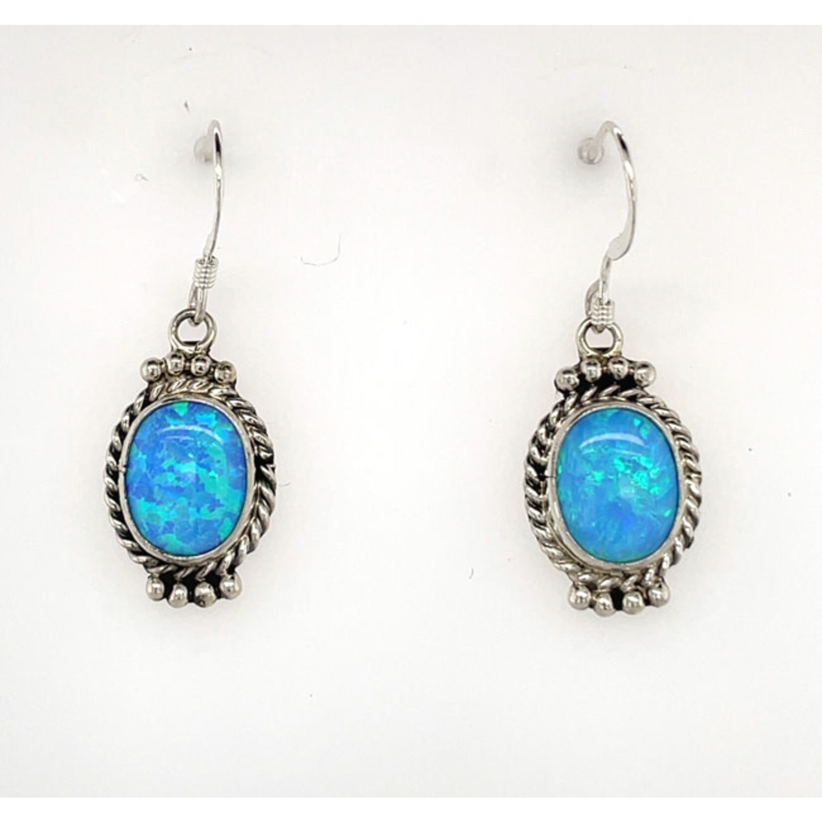 Silver opal stud earrings