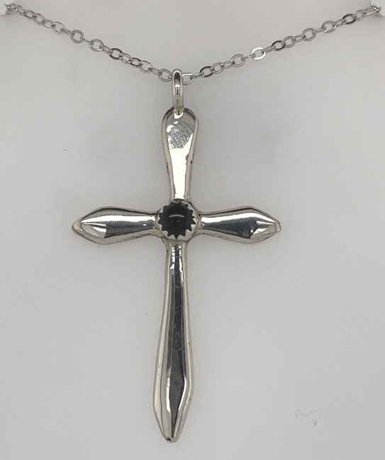 Black Onyx Cross Magnetic Necklace