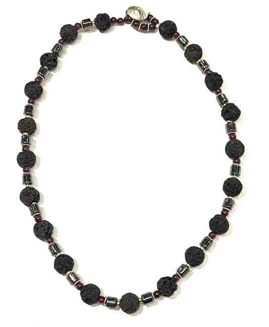 Lava Rock with Gold Disc Necklace | VMFA Shop
