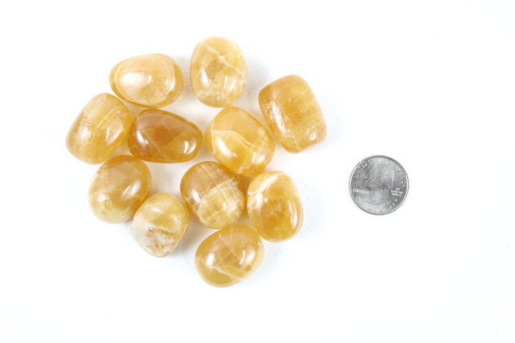 Calcite Honey Pakistan Tumbled ~20g