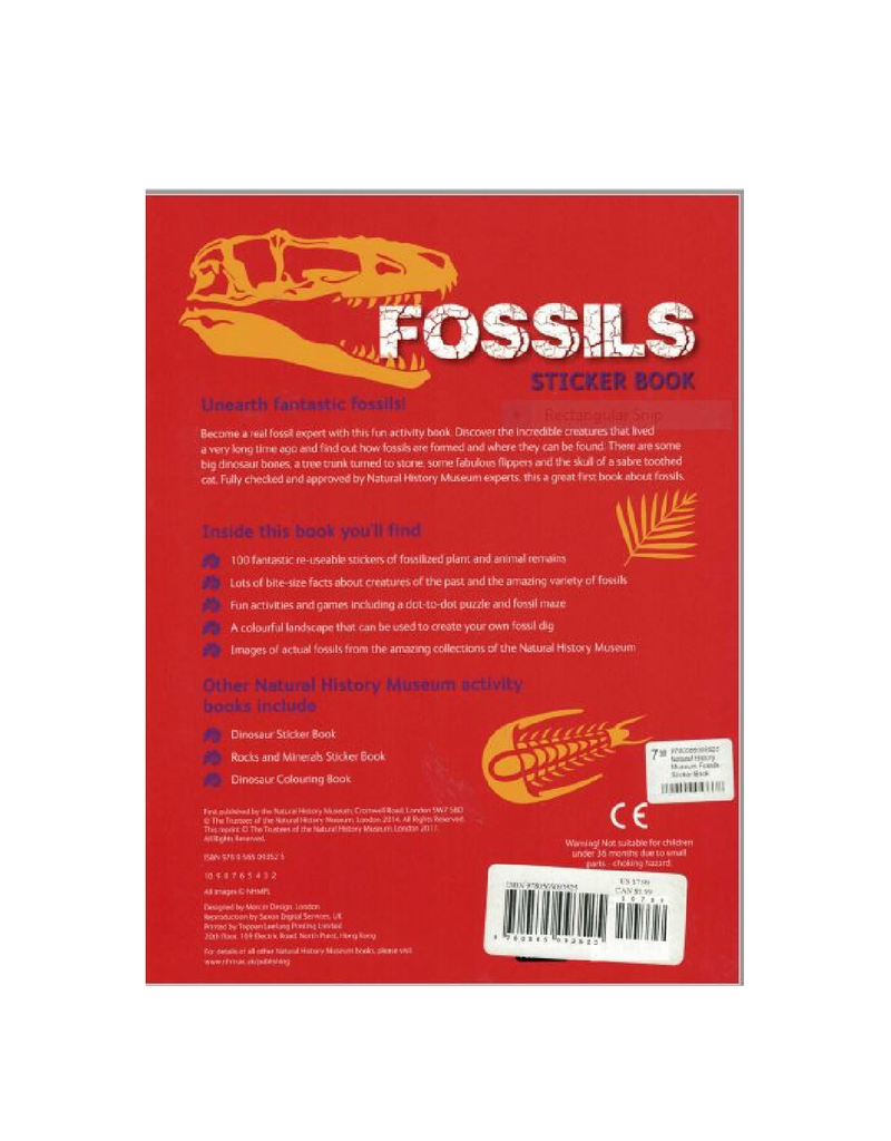 Natural History Museum Fossils Sticker Book