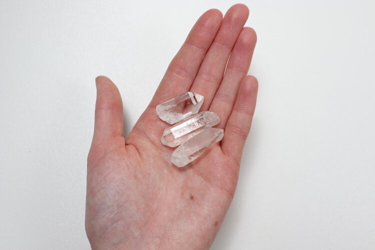 3 Quartz Crystals - 1/2" x 1-1/2"