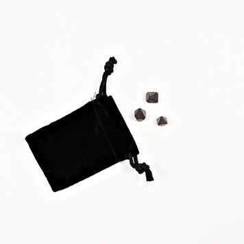 Magnetite Octahedron Crystals (3) in Velvet Pouch