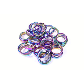 Natural Hematite Titanium Rainbow  Hematite Ring