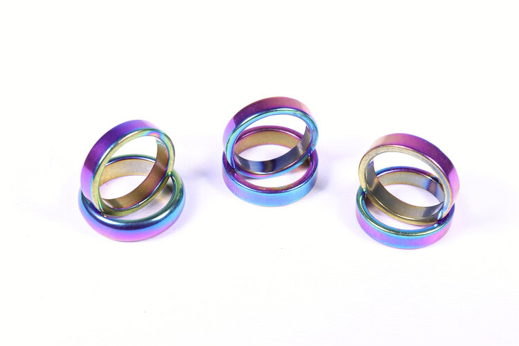 Natural Hematite Titanium Rainbow  Hematite Ring
