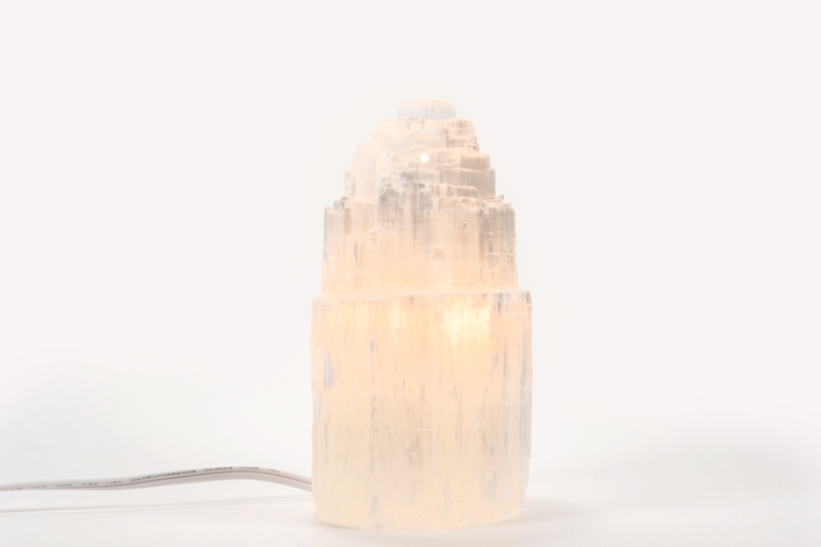 Selenite Skyscraper Lamp 8"