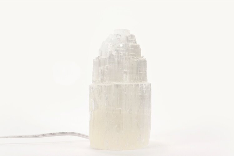 Selenite Skyscraper Lamp 8"