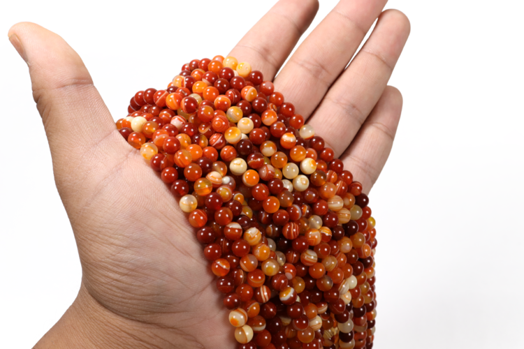 Orange Agate Round 6mm Dyed