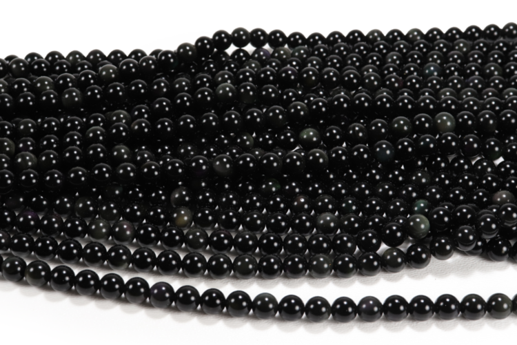 Rainbow Obsidian Rounds 8mm