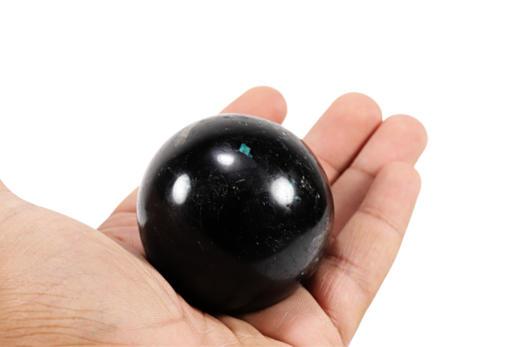 Black Tourmaline Chrysocolla Sphere 151-170g