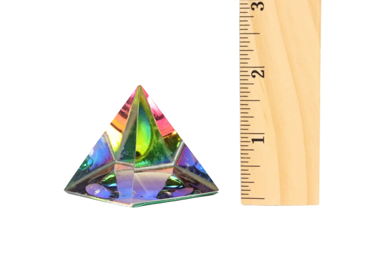 Rainbow Glass Pyramid 1 1/2"