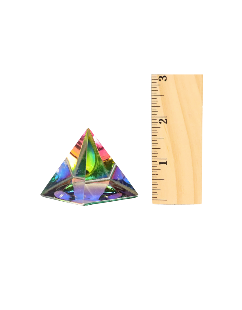 Rainbow Glass Pyramid 1 1/2"