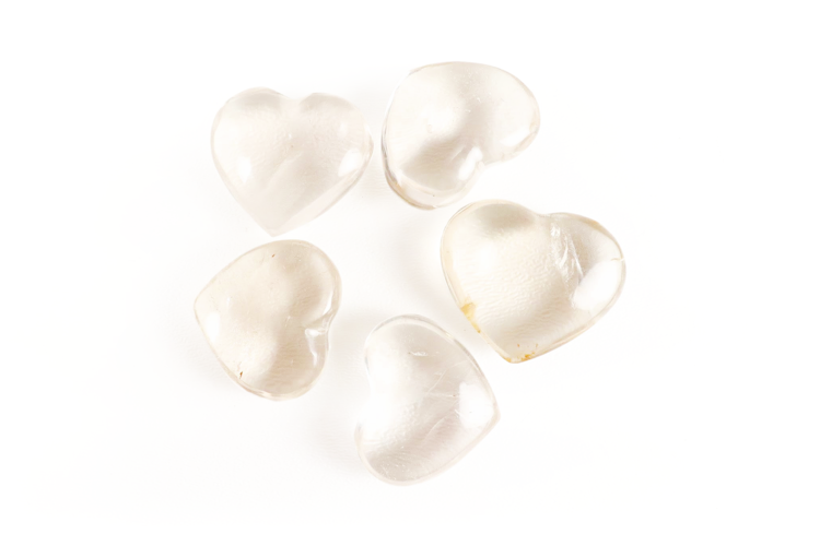 Clear Quartz Heart 1"
