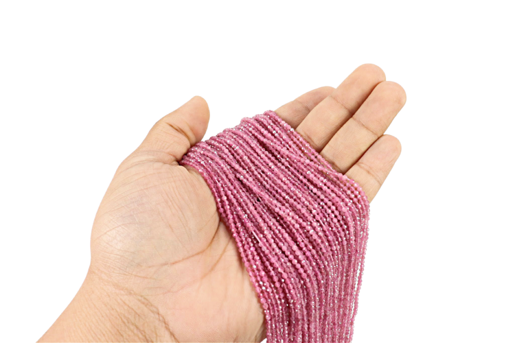 Pink Tourmaline Faceted Rounds 3mm