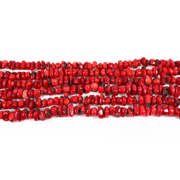 Red Bamboo Coral Chips 10x13mm Dyed