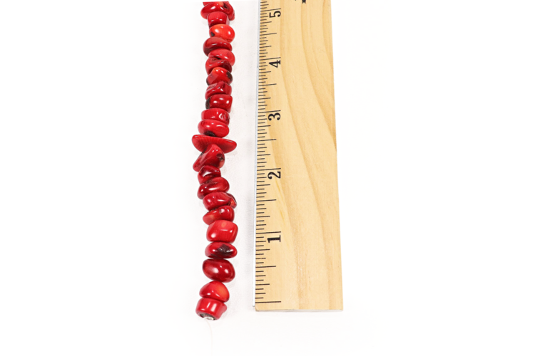 Red Bamboo Coral Chips 10x13mm Dyed
