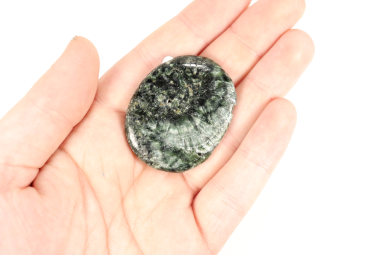 Seraphinite Palm Stone Grade A