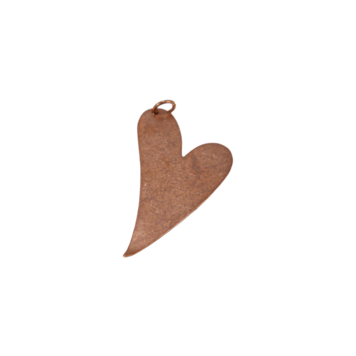 Copper Artisan Heart Charm 40x25mm