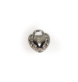 Solid Pewter Locked Heart Charm 19x14mm