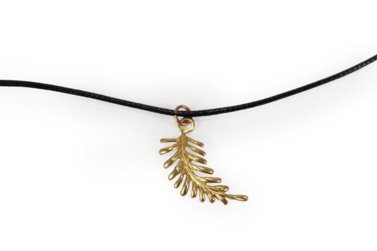 Fern Curving Left Charm 30x12mm