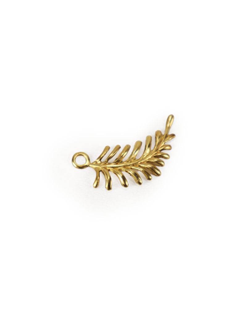 Fern Curving Left Charm 30x12mm