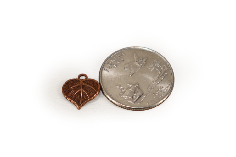 Teensie Nouveau Leaf Charm 13x12mm