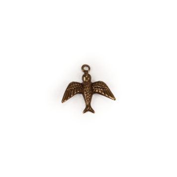 Upward Silver Bird Charm 17x17mm (Pewter)