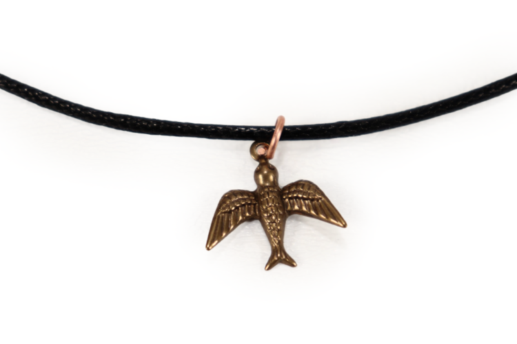 Upward Silver Bird Charm 17x17mm (Pewter)