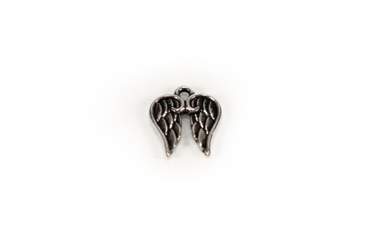 Antique Silver Angel Wings Charm 14x17mm