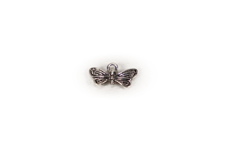 Antique Silver Butterfly Charm 12x6mm