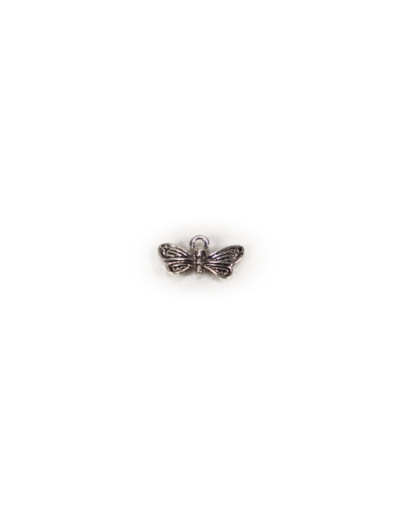 Antique Silver Butterfly Charm 12x6mm
