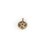 Antiqued Gold Pentagram Charm