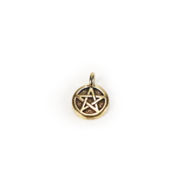 Pentagram Charm - Antiqued Gold