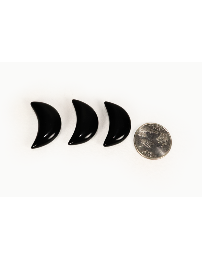 Obsidian Crescent Moons 30mm