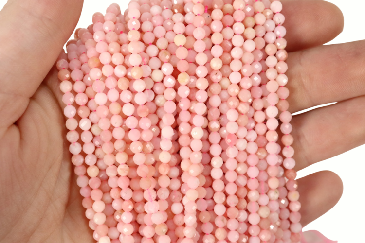 Pink Opal Faceted Round 3mm