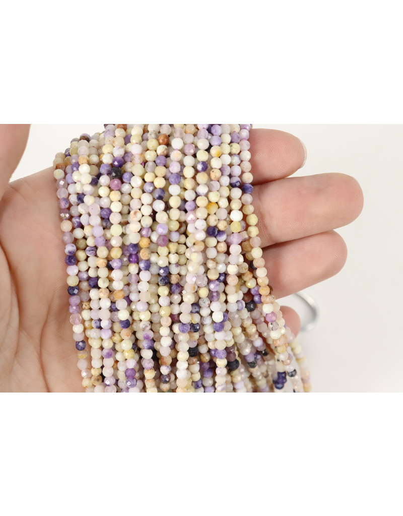  HZLXF1 Faceted Round Purple Beads for Jewelry Making