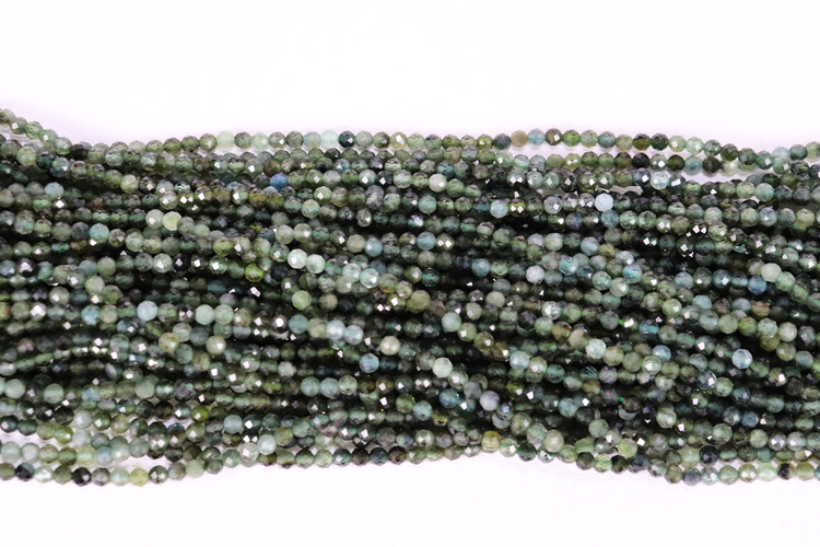 Green Tourmaline Faceted Round 3-4mm