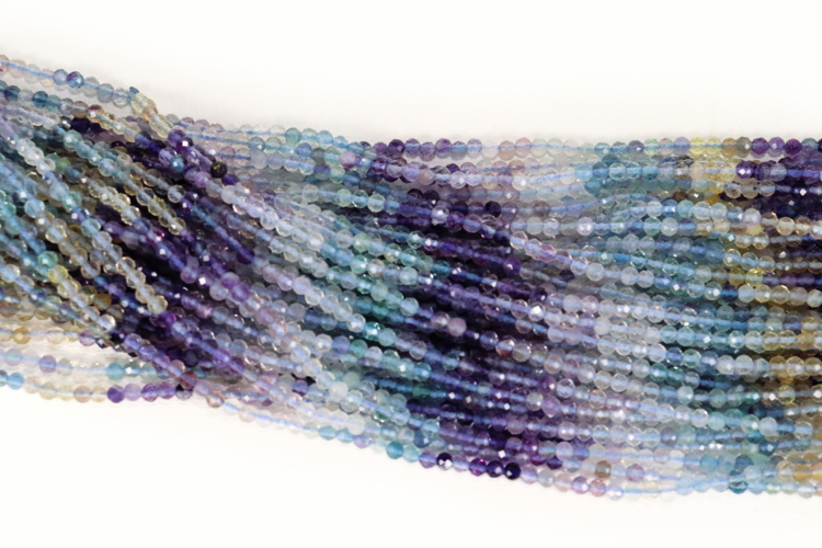 Rainbow Fluorite Faceted Round 4mm