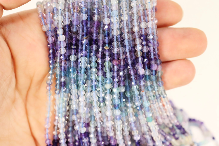 Rainbow Fluorite Faceted Round 4mm