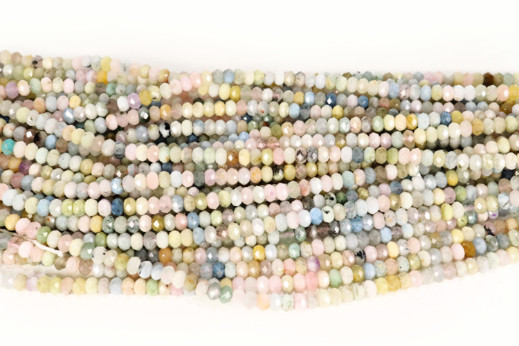 Morganite/Beryl Faceted Rondels 3x5mm