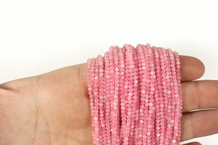Rose Quartz Faceted Rounds 1mm