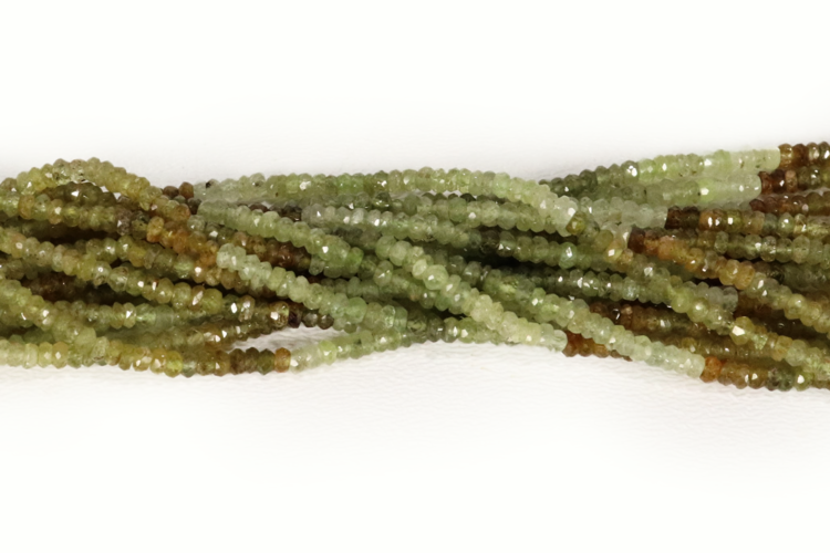 Grossular Garnet Ombre Faceted Rondels 1x3mm