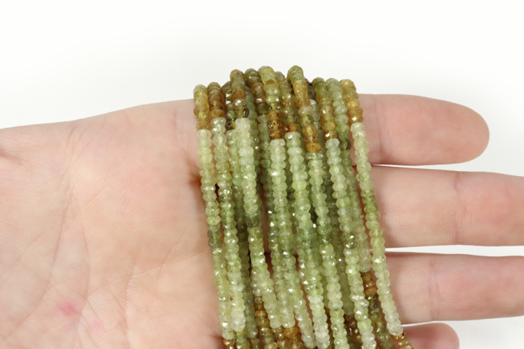 Grossular Garnet Ombre Faceted Rondels 1x3mm