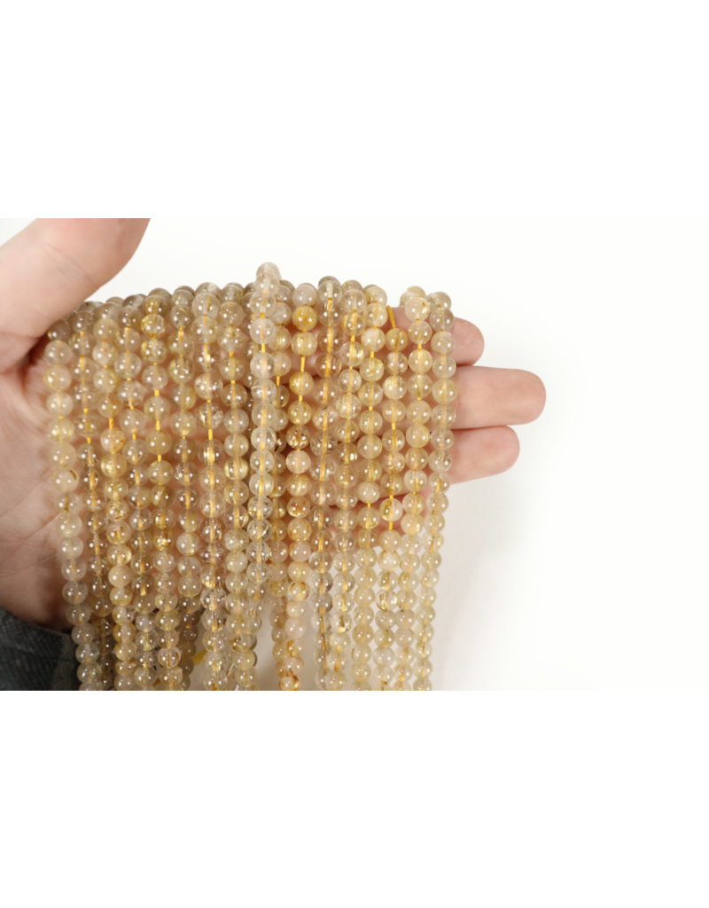 Rutilated Quartz Round 6mm Mama's Minerals