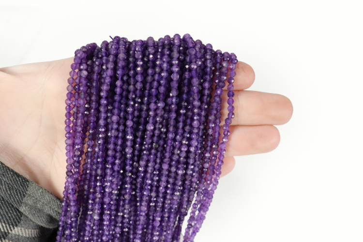 Amethyst Faceted Rounds 3mm Grade A