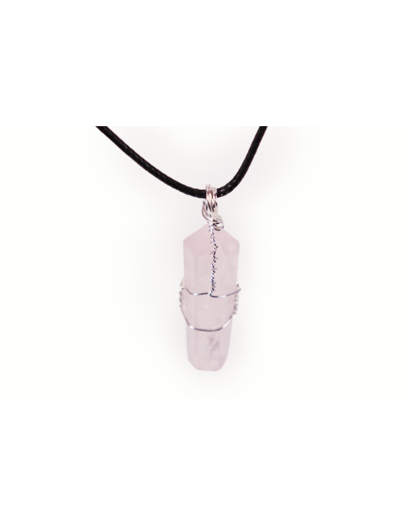 Double Terminated Point Wire Wrapped Pendant