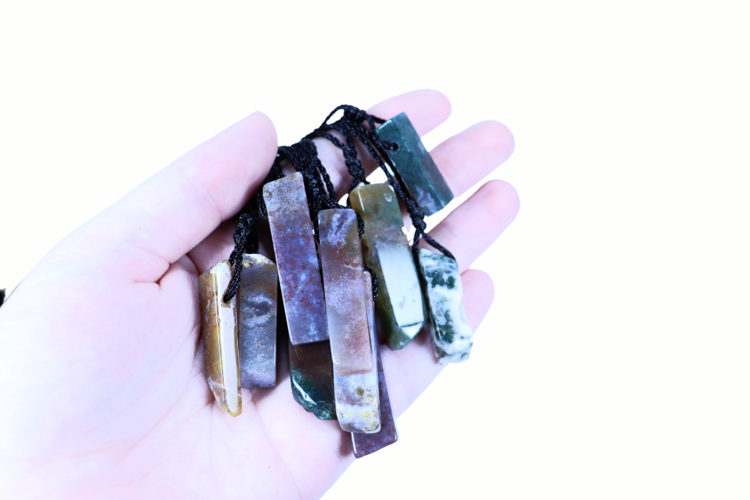 Adjustable Linen Gemstone Necklace