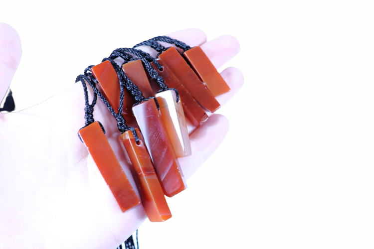 Adjustable Linen Gemstone Necklace