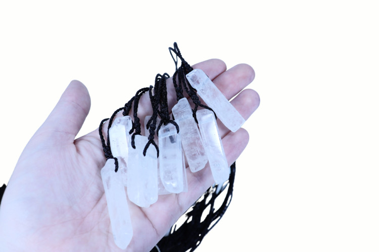 Adjustable Linen Gemstone Necklace